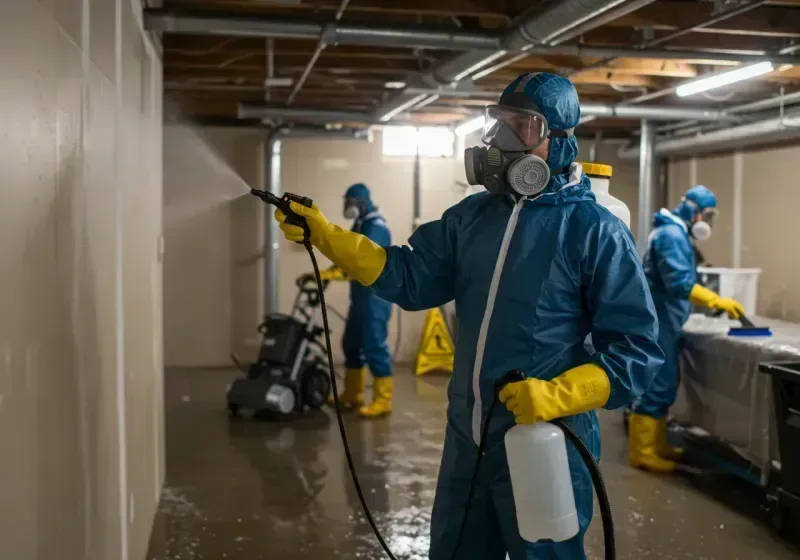 Basement Sanitization and Antimicrobial Treatment process in Airway Heights, WA